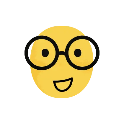 personnage jaune de forme arrondi avec des lunettes