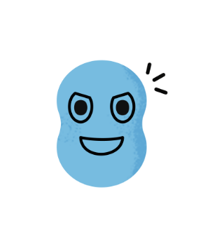 personnage bleu content et determiné