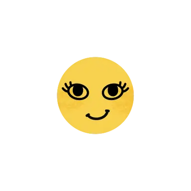 personnage jaune de forme ronde qui sourit