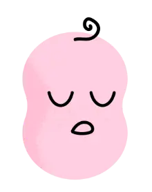 personnage rose qui ferme les yeux